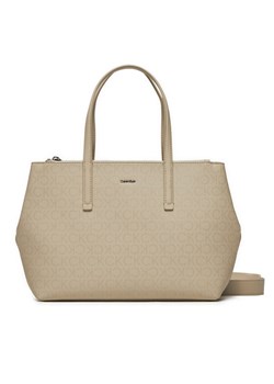 Torebka Calvin Klein Ck Must Tote Md_Epi Mono K60K611758 Écru ze sklepu eobuwie.pl w kategorii Torby Shopper bag - zdjęcie 181327972