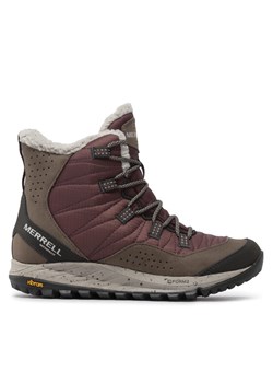 Śniegowce Merrell Antora Sneaker Boot Wp J066930 Bordowy ze sklepu eobuwie.pl w kategorii Buty trekkingowe damskie - zdjęcie 181328321