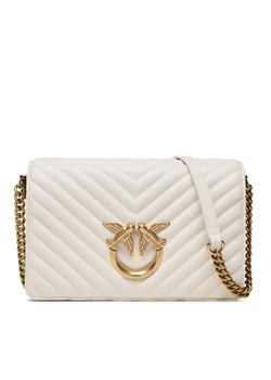 Torebka Pinko Love Click Classic PE 23 PLTT 100063 A0GK Écru ze sklepu eobuwie.pl w kategorii Listonoszki - zdjęcie 181329550