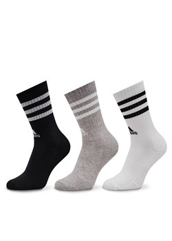 Skarpety wysokie unisex adidas 3-Stripes Cushioned Crew Socks 3 Pairs IC1323 Szary ze sklepu eobuwie.pl w kategorii Skarpetki męskie - zdjęcie 181330332