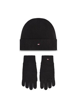 Zestaw Czapka i Rękawiczki Tommy Hilfiger AM0AM12938 Czarny ze sklepu eobuwie.pl w kategorii Czapki zimowe męskie - zdjęcie 181330590