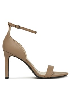 Sandały Calvin Klein Heel Sandal 90 - Lth HW0HW02337 Beżowy ze sklepu eobuwie.pl w kategorii Sandały damskie - zdjęcie 181330764