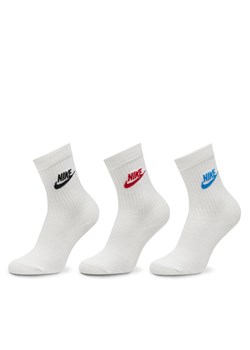 Zestaw 3 par wysokich skarpet damskich Nike DX5025 Biały ze sklepu eobuwie.pl w kategorii Skarpetki damskie - zdjęcie 181332664