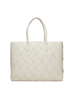 Torebka Calvin Klein Ck Woven Medium Shopper K60K612994 Biały ze sklepu eobuwie.pl w kategorii Torby Shopper bag - zdjęcie 181332923