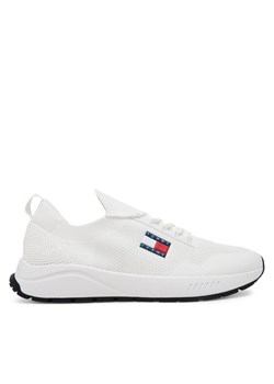 Sneakersy Tommy Jeans Runner Kntitted EM0EM01555 Biały ze sklepu eobuwie.pl w kategorii Buty sportowe męskie - zdjęcie 181335553