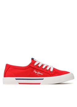 Tenisówki Pepe Jeans Brady Boy Basic PBS30527 Czerwony ze sklepu eobuwie.pl w kategorii Trampki dziecięce - zdjęcie 181337231