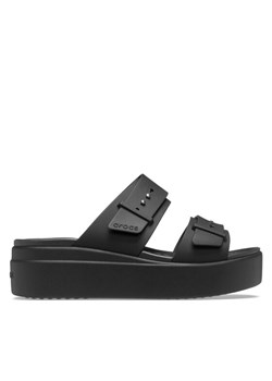 Klapki Crocs Brooklyn Sandal Lowwdg 207431 Czarny ze sklepu eobuwie.pl w kategorii Klapki damskie - zdjęcie 181339012