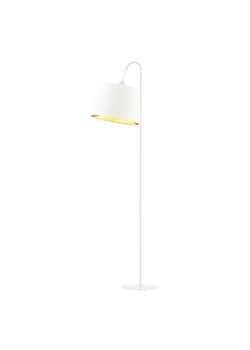 Biała lampa stojąca z abażurem ze złotym wnętrzem TALLIN GOLD ze sklepu Lysne w kategorii Lampy podłogowe - zdjęcie 181815480