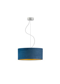 Nowoczesny welurowy zwis HAJFA VELUR fi - 40 cm - kolor granatowy ze złotym wnętrzem ze sklepu Lysne w kategorii Lampy wiszące - zdjęcie 181815494