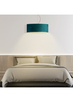 Designerski żyrandol do sypialni HAJFA VELUR fi - 50 cm kolor zieleń butelkowa ze sklepu Lysne w kategorii Lampy wiszące - zdjęcie 181815992