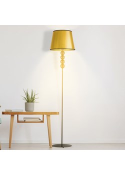 Czarna lampa stojąca ze złotym kloszem SEUL MIRROR w stylu glamour ze sklepu Lysne w kategorii Lampy podłogowe - zdjęcie 181816493