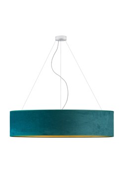 Designerska lampa wisząca do hotelu PORTO VELUR fi - 100 cm - kolor zieleń butelkowa ze złotym wnętrzem ze sklepu Lysne w kategorii Lampy wiszące - zdjęcie 181818932