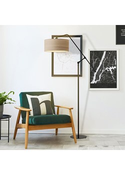 Nowoczesna lampa stojąca z regulacją LIBERIA ECO z designerskim abażurem w kolorze bielonego dębu ze sklepu Lysne w kategorii Lampy podłogowe - zdjęcie 181819243