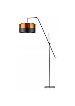 Czarna lampa podłogowa na długim wysięgniku BILBAO GLAM w stylu glamour ze sklepu Lysne w kategorii Lampy podłogowe - zdjęcie 181819432