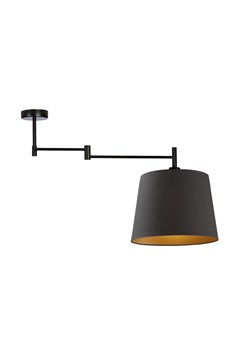 Czarna lampa sufitowa na wysięgniku ruchomym TAMPA GOLD z abażurem ze sklepu Lysne w kategorii Lampy sufitowe - zdjęcie 181820384