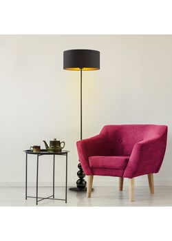 Czarna lampa podłogowa do czytania ROMA GOLD ze sklepu Lysne w kategorii Lampy podłogowe - zdjęcie 181820491