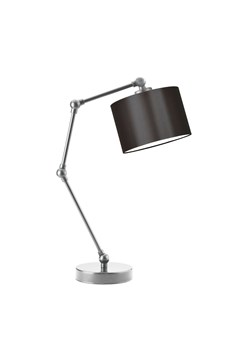 Srebrna lampka biurkowa z brązowym kloszem ASMARA ze sklepu Lysne w kategorii Lampy stołowe - zdjęcie 181822081