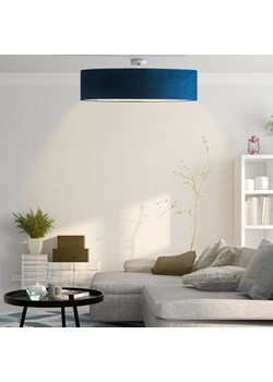 Duży plafon sufitowy do salonu GRENADA VELUR fi - 80 cm - kolor granatowy ze sklepu Lysne w kategorii Lampy sufitowe - zdjęcie 181822120