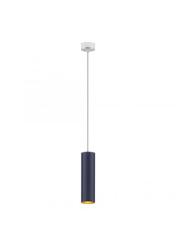 Jednopunktowa lampa wisząca do jadalni BEJRUT GOLD z abażurem w kształcie tuby ze złotym wnętrzem ze sklepu Lysne w kategorii Lampy wiszące - zdjęcie 181822172