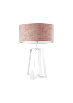 Biała lampa stołowa na czworonożnym stelażu THOR VELUR z abażurem w kolorze pudrowego różu ze sklepu Lysne w kategorii Lampy stołowe - zdjęcie 181822242