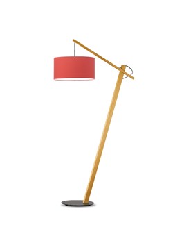 Sosnowa lampa drewniana do salonu na jednej nodze TORINO z abażurem ze sklepu Lysne w kategorii Lampy podłogowe - zdjęcie 181822801