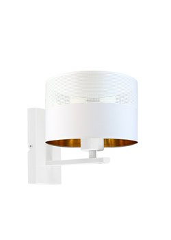 Biały elegancki kinkiet ścienny glamour ELVORA GLAM abażur ze złotym wnętrzem ze sklepu Lysne w kategorii Lampy ścienne - zdjęcie 181822901