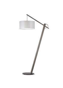 Drewniana lampa podłogowa na jednej nodze TORINO z ciemnoszarym abażurem ze sklepu Lysne w kategorii Lampy podłogowe - zdjęcie 181823214