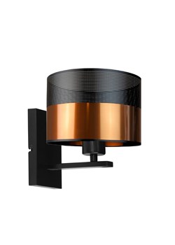 Designerska lampka ścienna do czytania ELVORA GLAM miedziany abażur walec 17,5x12 cm ze sklepu Lysne w kategorii Lampy ścienne - zdjęcie 181823242