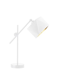 Biała lampka biurowa z regulowanym ramieniem BELO GOLD - id: 11048 - marki Ciekot Partners Sp. Z O. O. - 181824010 Biała lampka biurowa z regulowanym ramieniem BELO GOLD ze sklepu Lysne w kategorii Lampy stołowe - zdjęcie 181824010