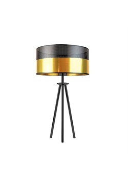 Czarno-złota lampa stołowa na 3 nogach ALTA GLAM w stylu glamour ze sklepu Lysne w kategorii Lampy stołowe - zdjęcie 181825173