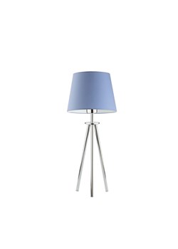 Lampka nocna trójnóg do pokoju chłopca w chromowanym wykończeniu z niebieskim abażurem BERGEN ze sklepu Lysne w kategorii Lampy dziecięce - zdjęcie 181825372
