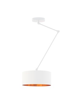 Biała lampa sufitowa na wysięgniku z abażurem NEWA GOLD ze sklepu Lysne w kategorii Lampy sufitowe - zdjęcie 181827053