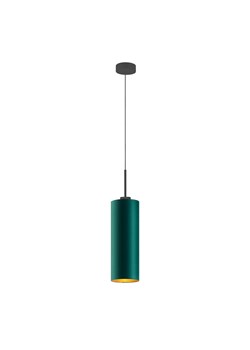Lampa wisząca do kuchni tuba ELBA GOLD z abażurem w kolorze zieleni butelkowej ze złotym wnętrzem ze sklepu Lysne w kategorii Lampy wiszące - zdjęcie 181827132