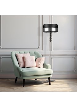 Nowoczesna lampa stojąca czarno-srebrna do salonu BERMUDY GLAM ze sklepu Lysne w kategorii Lampy podłogowe - zdjęcie 181827463
