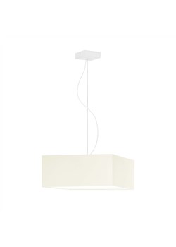 Kremowa lampa wisząca do salonu z kwadratowym abażurem 40x40 cm SANGRIA - kolor ecru ze sklepu Lysne w kategorii Lampy wiszące - zdjęcie 181827620