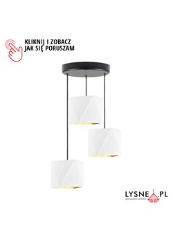 Potrójna lampa wisząca MAJORKA GOLD z regulowanymi gloszami ze sklepu Lysne w kategorii Lampy wiszące - zdjęcie 181828822
