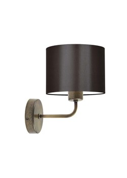 Klasyczna lampa ścienna do salonu MODENA z brązowym abażurem i patynowanym stelażu ze sklepu Lysne w kategorii Lampy ścienne - zdjęcie 181829473