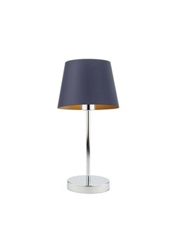 Chromowana lampka nocna z abażurem ze złotym wnętrzem SIENA GOLD w stylu glamour ze sklepu Lysne w kategorii Lampy stołowe - zdjęcie 181829492