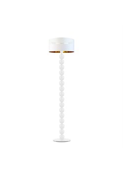 Biała lampa stojąca ze złotym abażurem w stylu glamour GIZA GLAM ze sklepu Lysne w kategorii Lampy podłogowe - zdjęcie 181832162