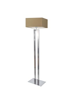 Srebrna lampa stojąca z beżowym abażurem do salonu TORONTO ze sklepu Lysne w kategorii Lampy podłogowe - zdjęcie 181832410
