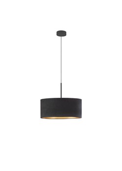 Czarny żyrandol z welurowym kloszem SINTRA VELUR fi - 40 cm - kolor czarny ze złotym wnętrzem ze sklepu Lysne w kategorii Lampy wiszące - zdjęcie 181834162