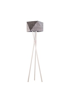 Biała lampa stojąca z drewna do salonu TULUZA ze sklepu Lysne w kategorii Lampy podłogowe - zdjęcie 181835911