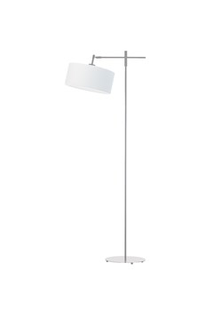 Srebrna lampa stojąca z białym kloszem MELTON ze sklepu Lysne w kategorii Lampy podłogowe - zdjęcie 181837640