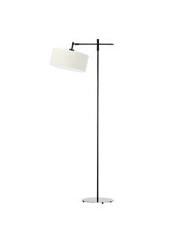 Czarna lampa stojąca na ruchomym wysięgniku MELTON z abażurem ecru - id: 11906 - marki Ciekot Partners Sp. Z O. O. - 181837642 Czarna lampa stojąca na ruchomym wysięgniku MELTON z abażurem ecru ze sklepu Lysne w kategorii Lampy podłogowe - zdjęcie 181837642