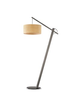 Drewniana lampa stojąca do salonu z rattanowym abażurem TORINO BOHO ze sklepu Lysne w kategorii Lampy podłogowe - zdjęcie 181838244