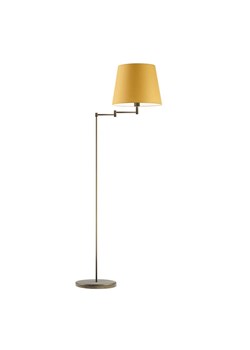 Złota lampa podłogowa z musztardowym abażurem ASTI ze sklepu Lysne w kategorii Lampy podłogowe - zdjęcie 181839390