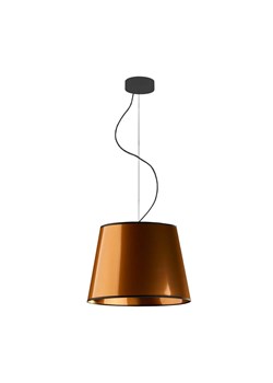 Miedziana lampa wisząca do salonu TUNIS MIRROR z czarnym wykończeniem ze sklepu Lysne w kategorii Lampy wiszące - zdjęcie 181840142