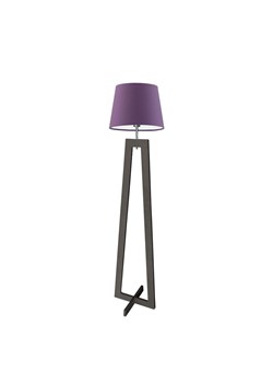 Drewniana lampa podłogowa z fioletowym kloszem KOS ze sklepu Lysne w kategorii Lampy podłogowe - zdjęcie 181840493