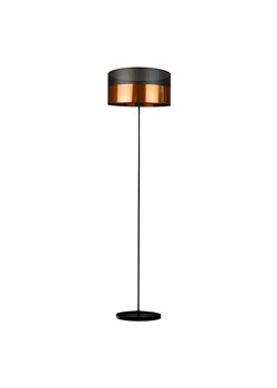 Czarna lampa stojąca do salonu do salonu WERONA GLAM z miedziano-czarnym abażurem ze sklepu Lysne w kategorii Lampy podłogowe - zdjęcie 181841800