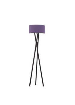 Czarna lampa podłogowa na trzech nogach z drewnianymi elementami ELX ze sklepu Lysne w kategorii Lampy podłogowe - zdjęcie 181841943